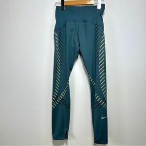 Nike Teal Dri-FIT 7/8 Compression Running Leggings Performance Tights Size S